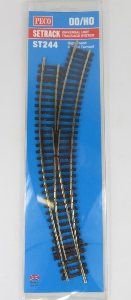Peco Setrack ST-244 HO Scale Code 100 Right Hand RH Curved Turnout Switch