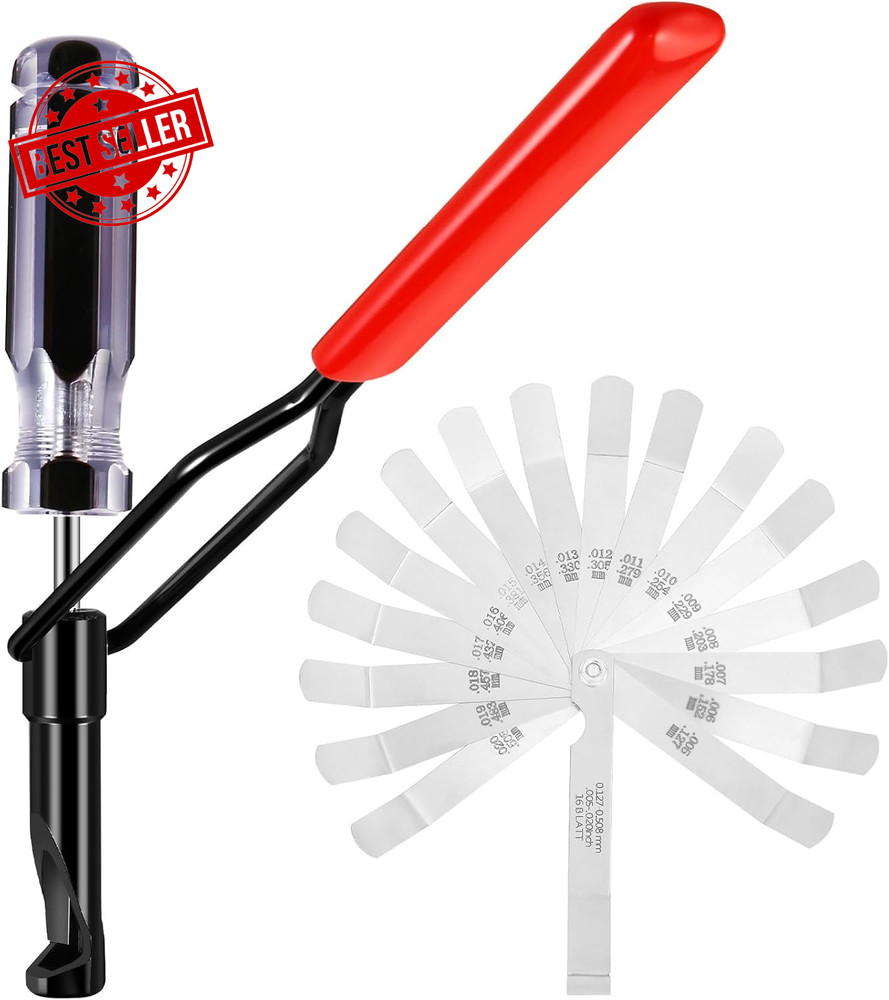 Valve Lash Adjustment Tool with Angled Feeler Gauge