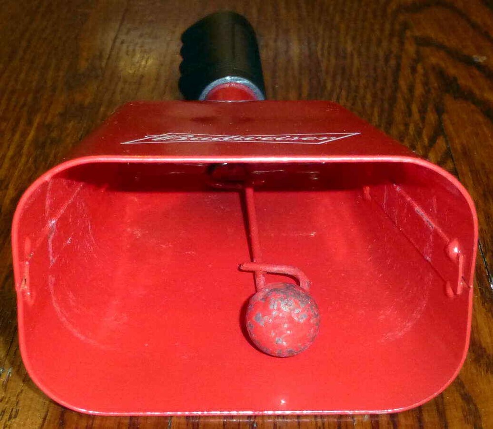 Classic Red Metal Hand-Held Budweiser Cowbell