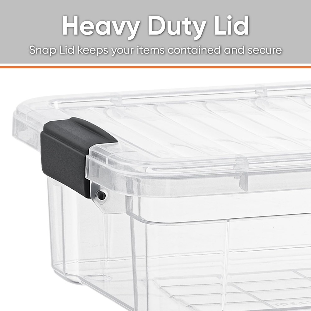 Superio 4.5 Quart Clear Storage Bin Stackable Lightweight Upgraded Design