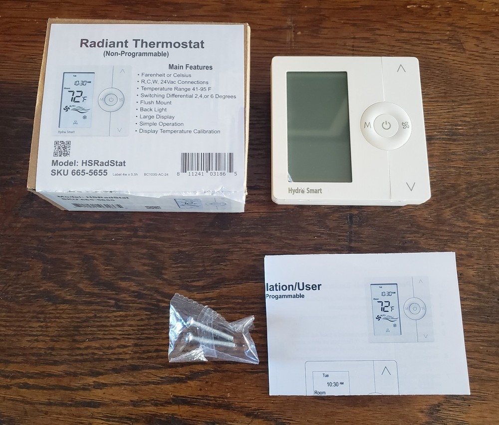 Hydro Smart Radiant Thermostat Non-programmable NEW - OPEN BOX