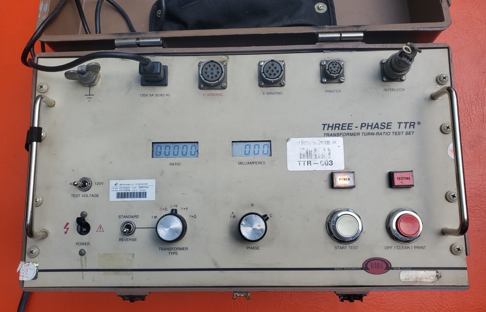 BIDDLE 3 Phase Transformer Turns Ratio Test Set - Powers On