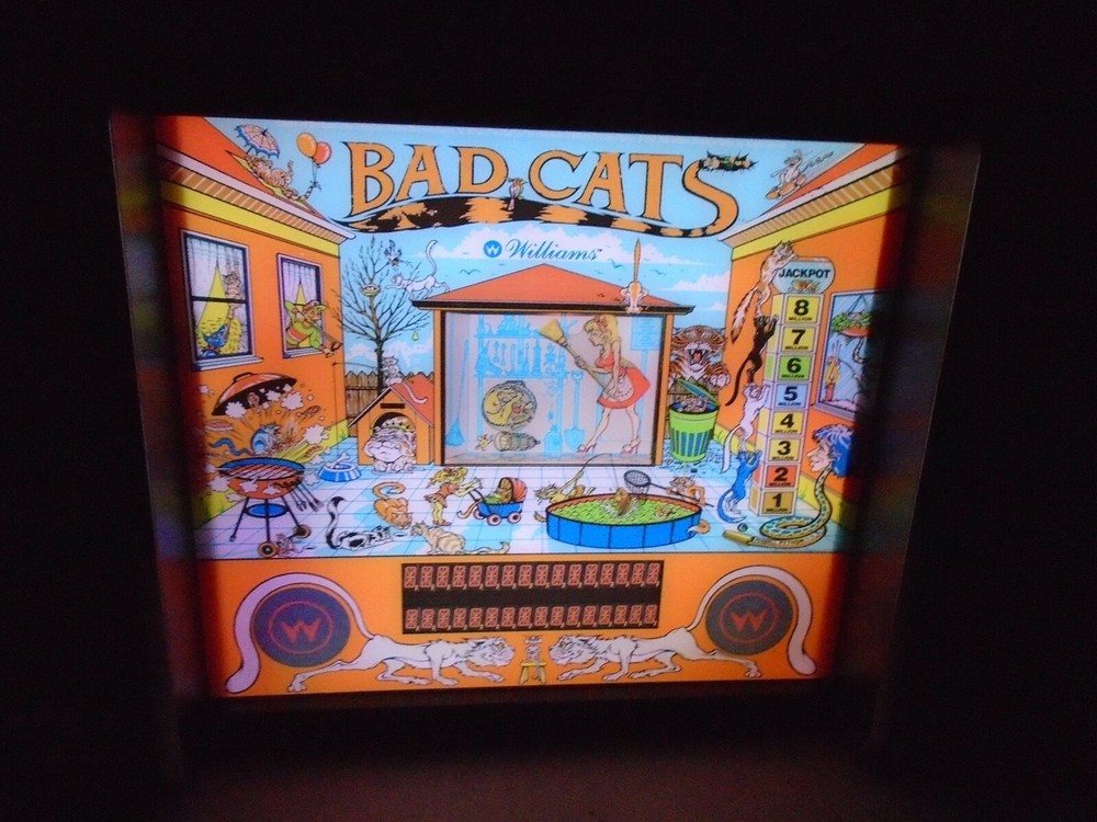 Williams Bad Cats Pinball Head LED Display light box