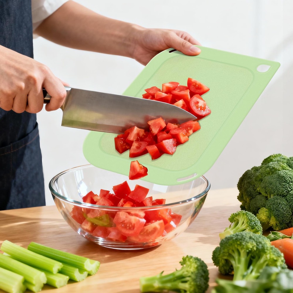 Plastic Cutting Boards for Kitchen, Chopping Board 3-Pack with Different Size...