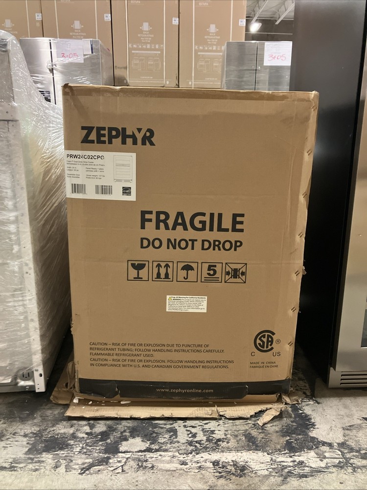 Zephyr PRW24C02CPG 24 Inch Panel Ready Dual Zone Wine Cooler