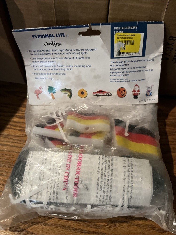 Germany Flag Primal Lite Fun Lights 12 ft. 10 Blowmold String Lights German