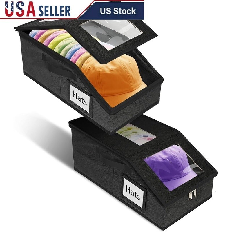 Stackable Hat Organizer W/ Dustproof Windows Baseball Caps & Accessories New