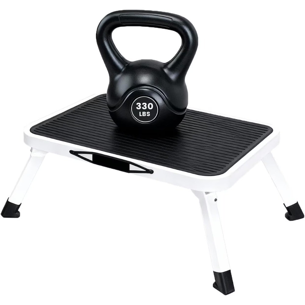 Foldable Step Stool with Non-Slip Platform & Rubber Feet, 1-Step Ladder with