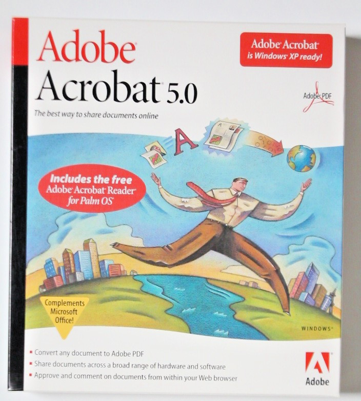 Adobe Acrobat 5.0 for Windows XP Vintage Computer Software 22001438 #9e6