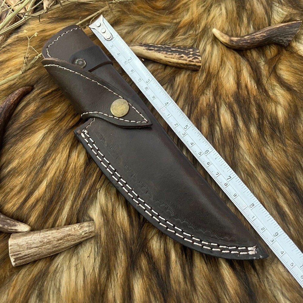 Custom Handmade genuine Leather Engraved Sheath For Fixed Blade Knife / holster