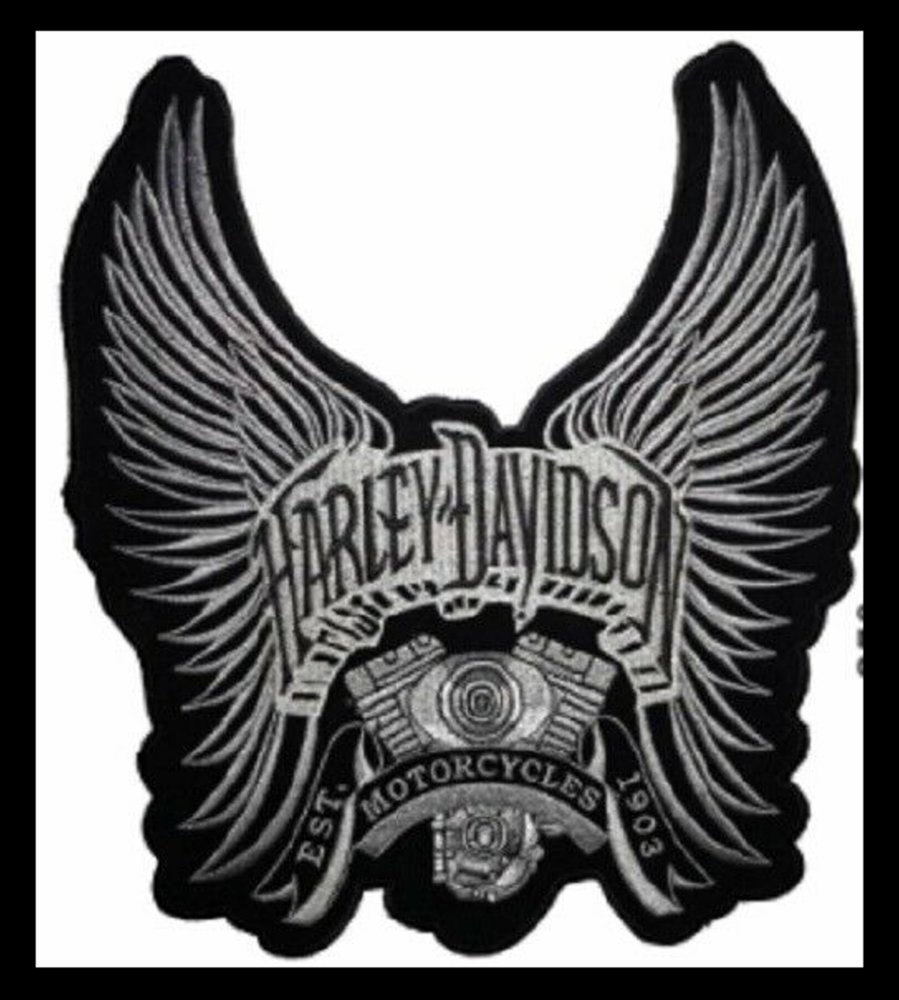 Harley Davidson EMB Engine Wings Patch / Emblem Plus -