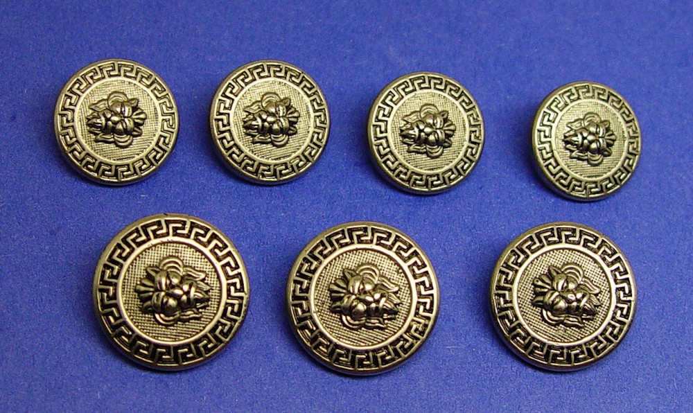 Lion Head jacket replacement buttons 7 Unknown Brand Silver Color Plastic , Used