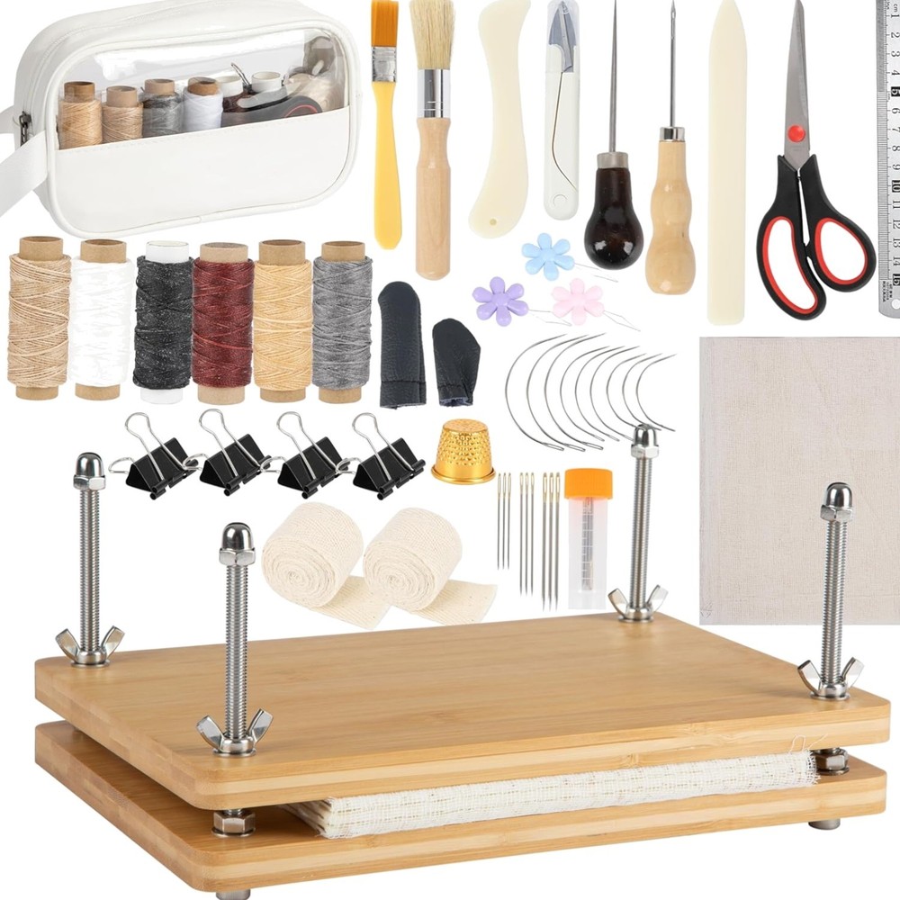 50 Pcs Book Binding Kits for Beginners - Complete DIY Kit with Tools & Instru...