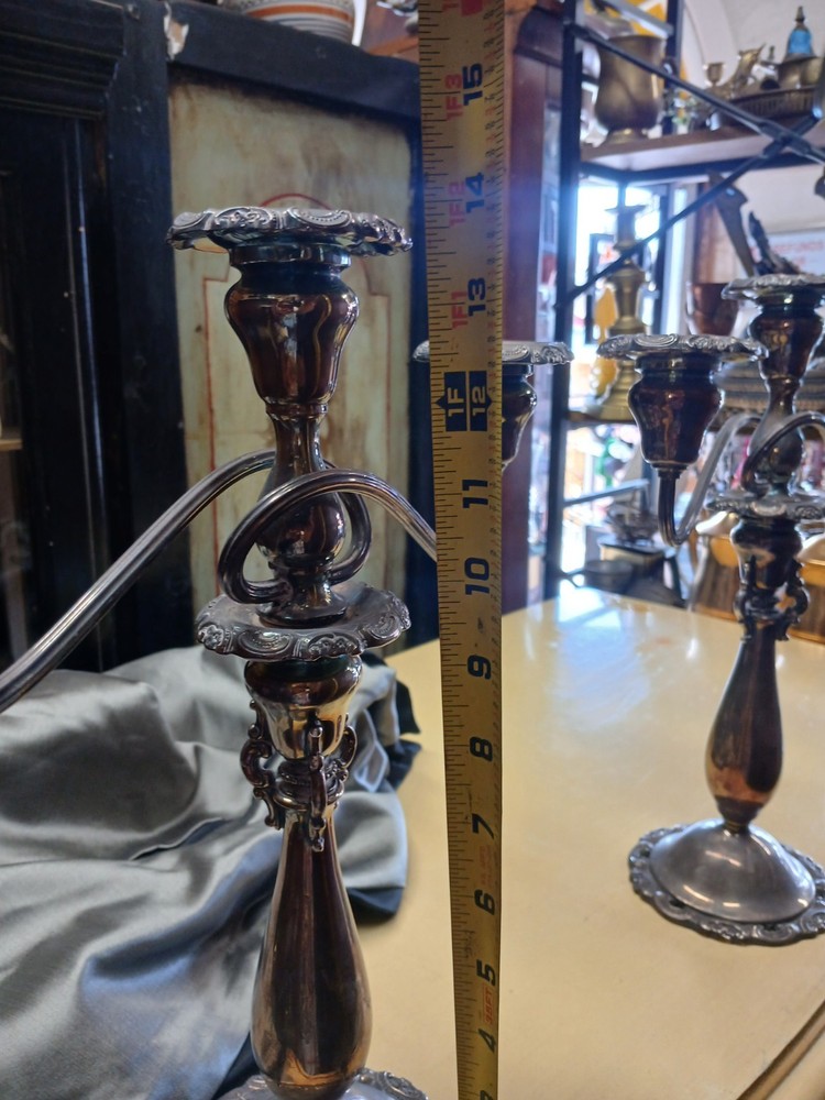 Wallace Baroque Candelabra 3 Silver Plated Hollowware Silver plate Older
