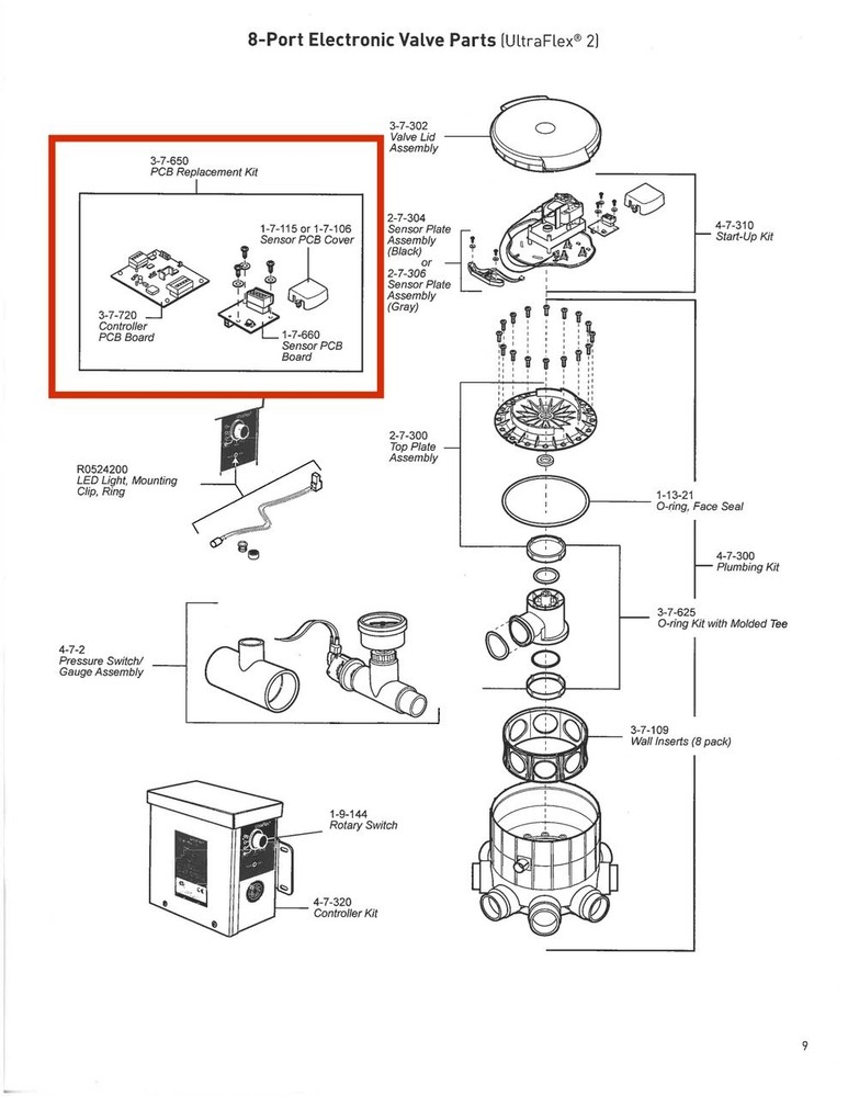 Caretaker Ultra Flex 2 8-Port PCB Replacement Kit | 3-7-650