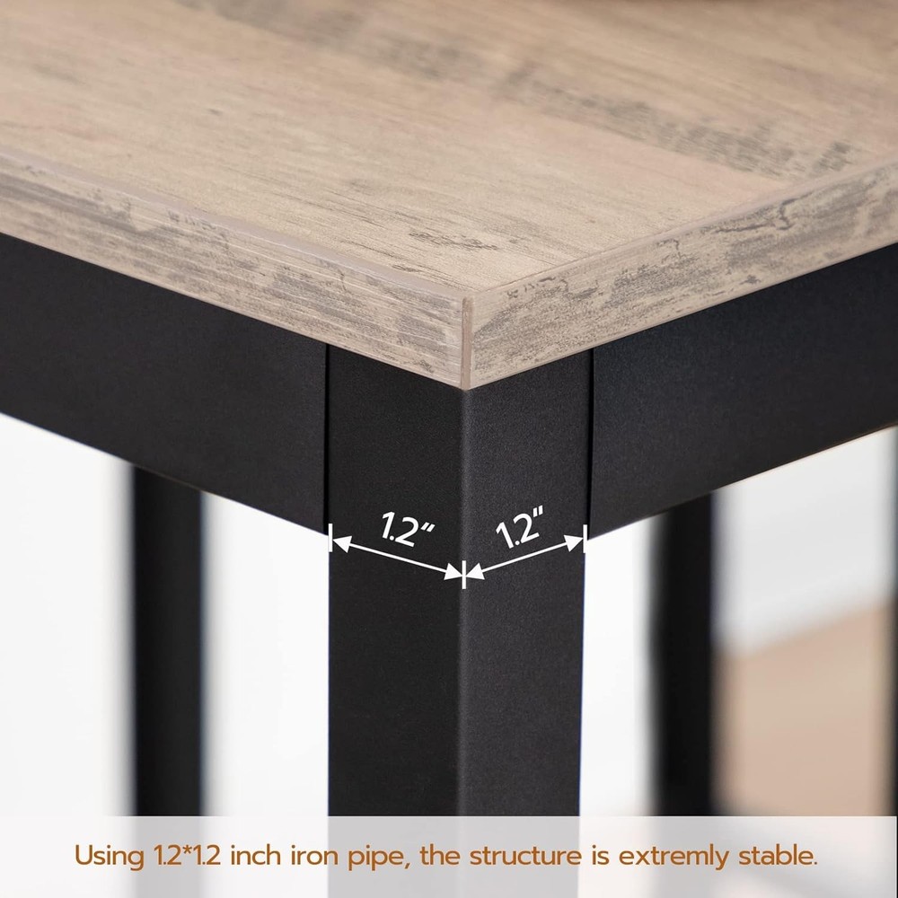 Bar Table & Chairs Set 47.2” Rectangular Pub Table W/ 2 Stools Small Space High