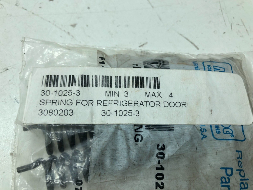 (QTY.3) MANITOWAC 30-1025-3 REFIGERATOR HINGE SPRING
