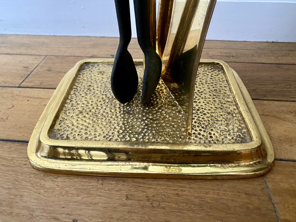 Vintage Fireplace Brass 4 Piece Tool Set 30'' Tall