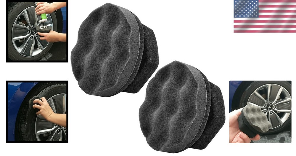 Large 2 Pack Hex-Grip Tire Dressing Applicator Pads - Easy & Efficient Use