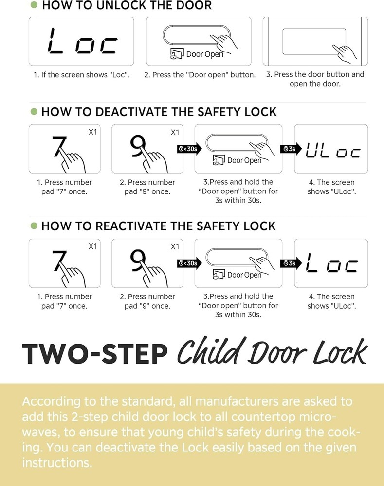 Efficient Retro Microwave 0.7 Cu.Ft 700W - Child Safe, Multi-Function Cooking