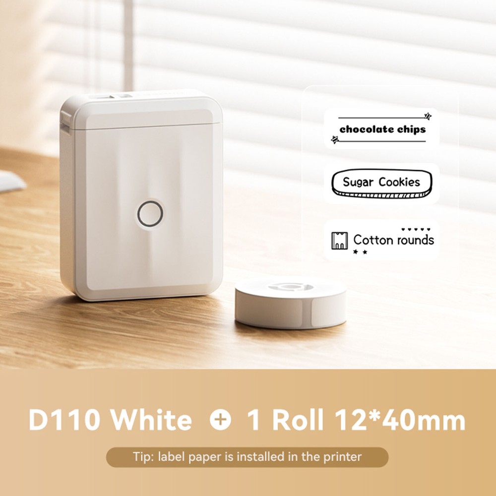 NIIMBOT D110 Bluetooth Label Maker with Tape Portable Thermal Label Printer