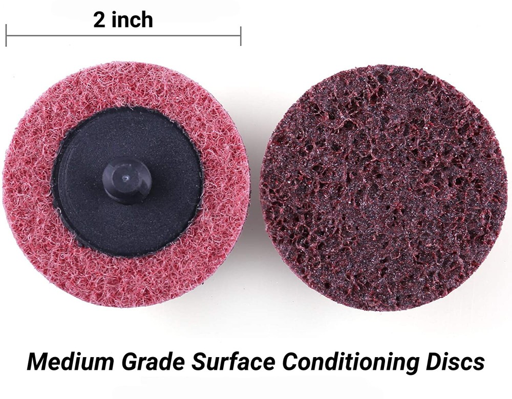 50Pcs 2 in Medium Grit Roll Lock Surface Die Grinder Sanding Quick Change Disc