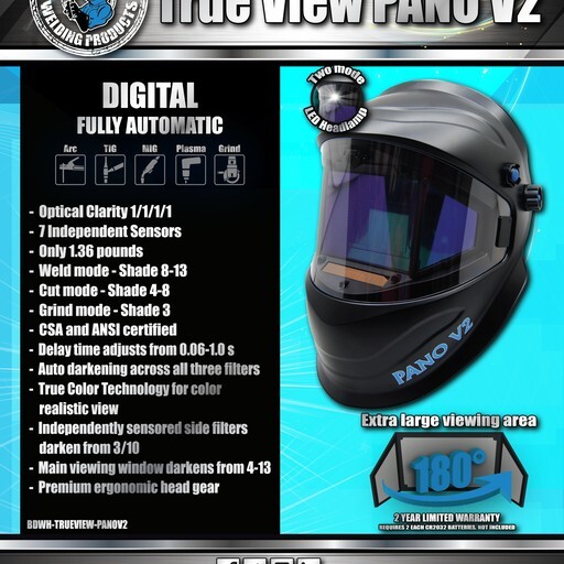 Welding Hood Blue Demon TrueView PANO V2