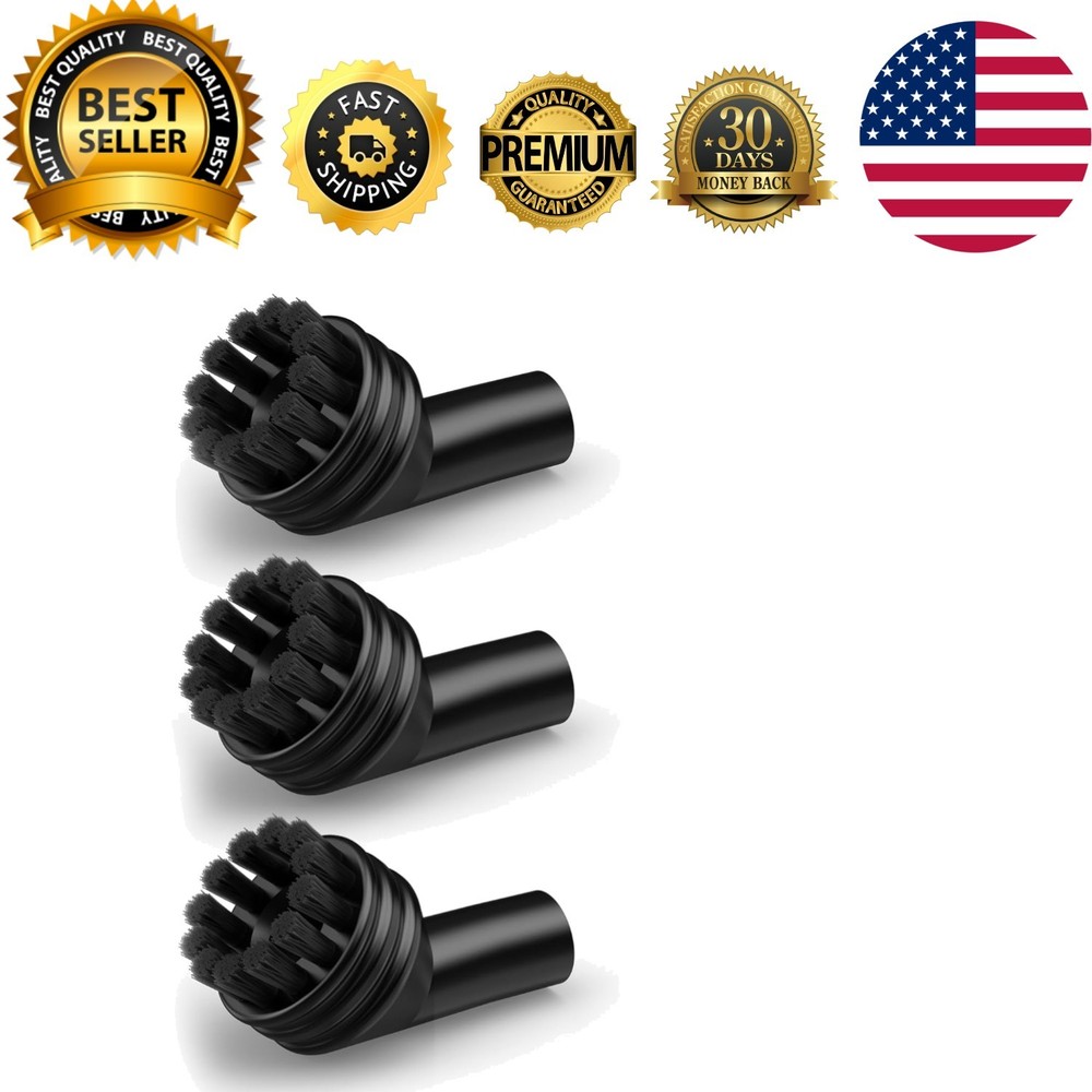 Efficient 3 Nylon Brush Pack for Handheld Steam Cleaners - Multi-Surface Use