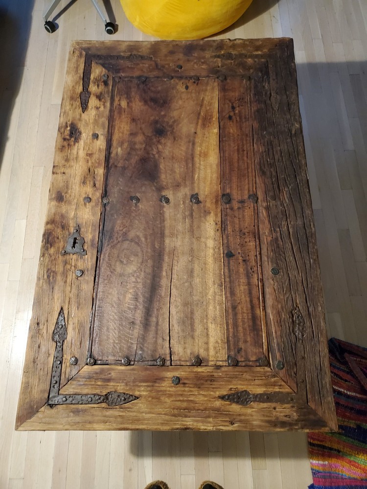 Rustic Door Trunk coffee Table With Drawer