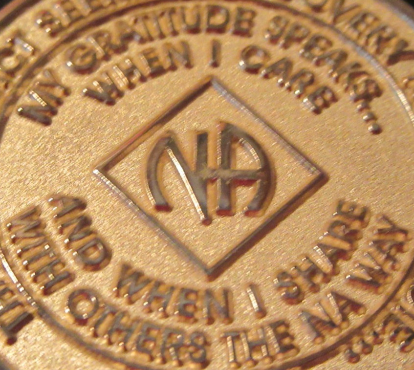 Narcotics Anonymous eternity NA Gold Medallion Token Clean