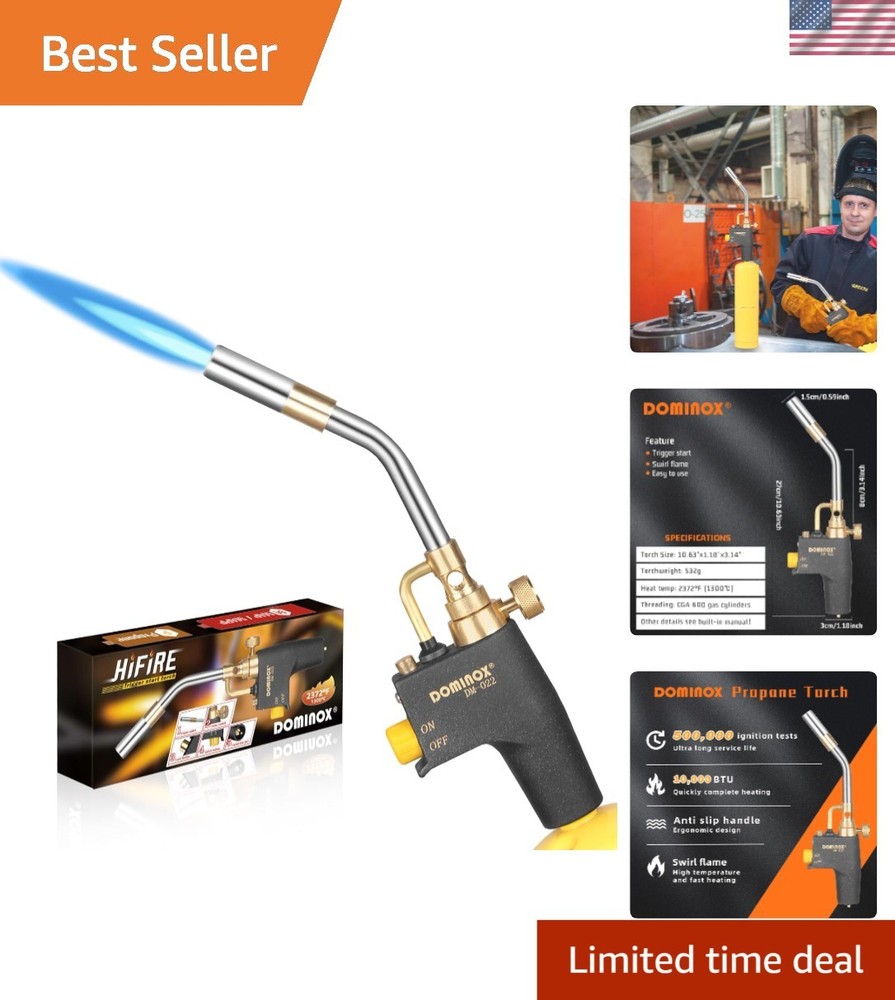 High-Intensity Propane Torch Head with Trigger Start & 2372°F Capability
