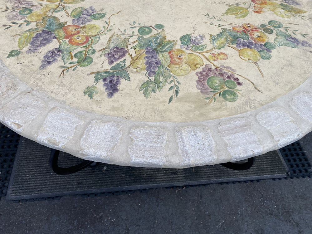 65190 Quality Decorator Cement Top Iron Table Dining Kitchen Table