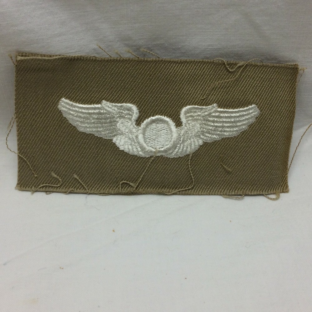 Vintage Military Patch Army Air Force Observer White on Khaki Variant