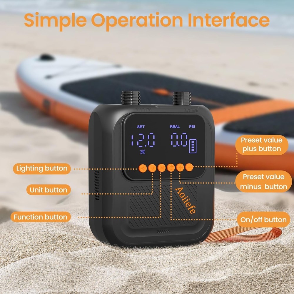 Intelligent Rechargeable SUP Pump with Deflation Function - Fast & Reliable