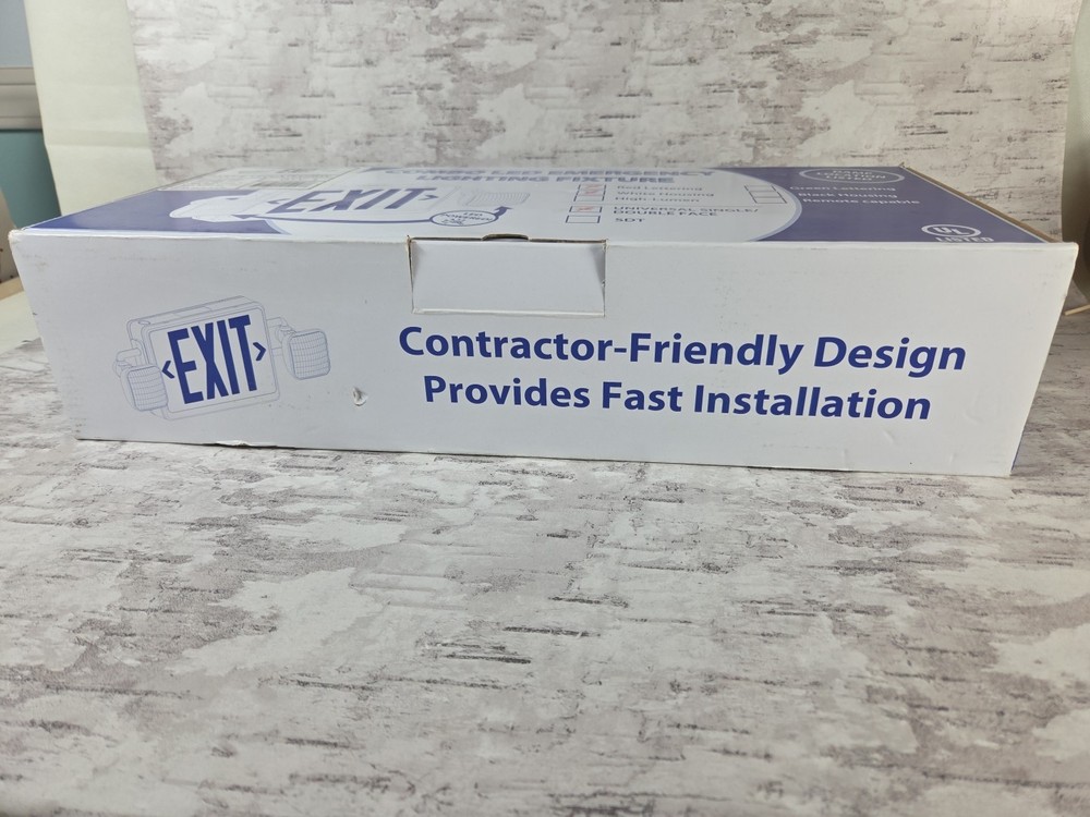 Brand New Never Installed Combo LED EXIT Emergency Lighting Fixture