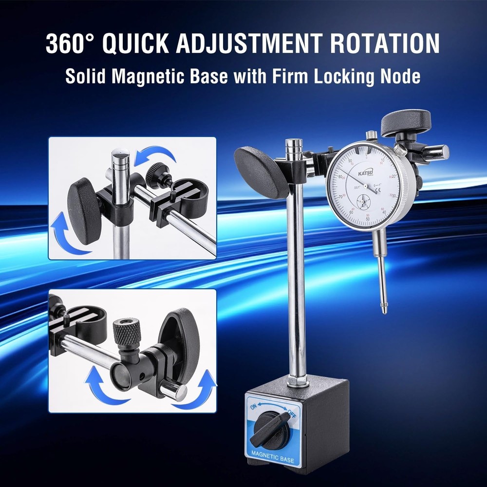 Versatile 0-1.0” Dial Indicator with Strong Magnetic Base for Engineering Use