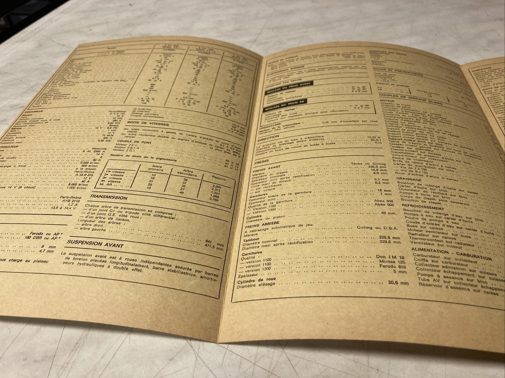 Automobile Technical Sheet Simca Horizon 6 And 7 HP Edition 1978