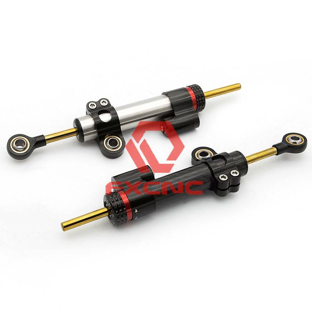 CNC Universal Motorcycle Steering Damper Stabilizer Linear Alumunm Silver 1xPcs