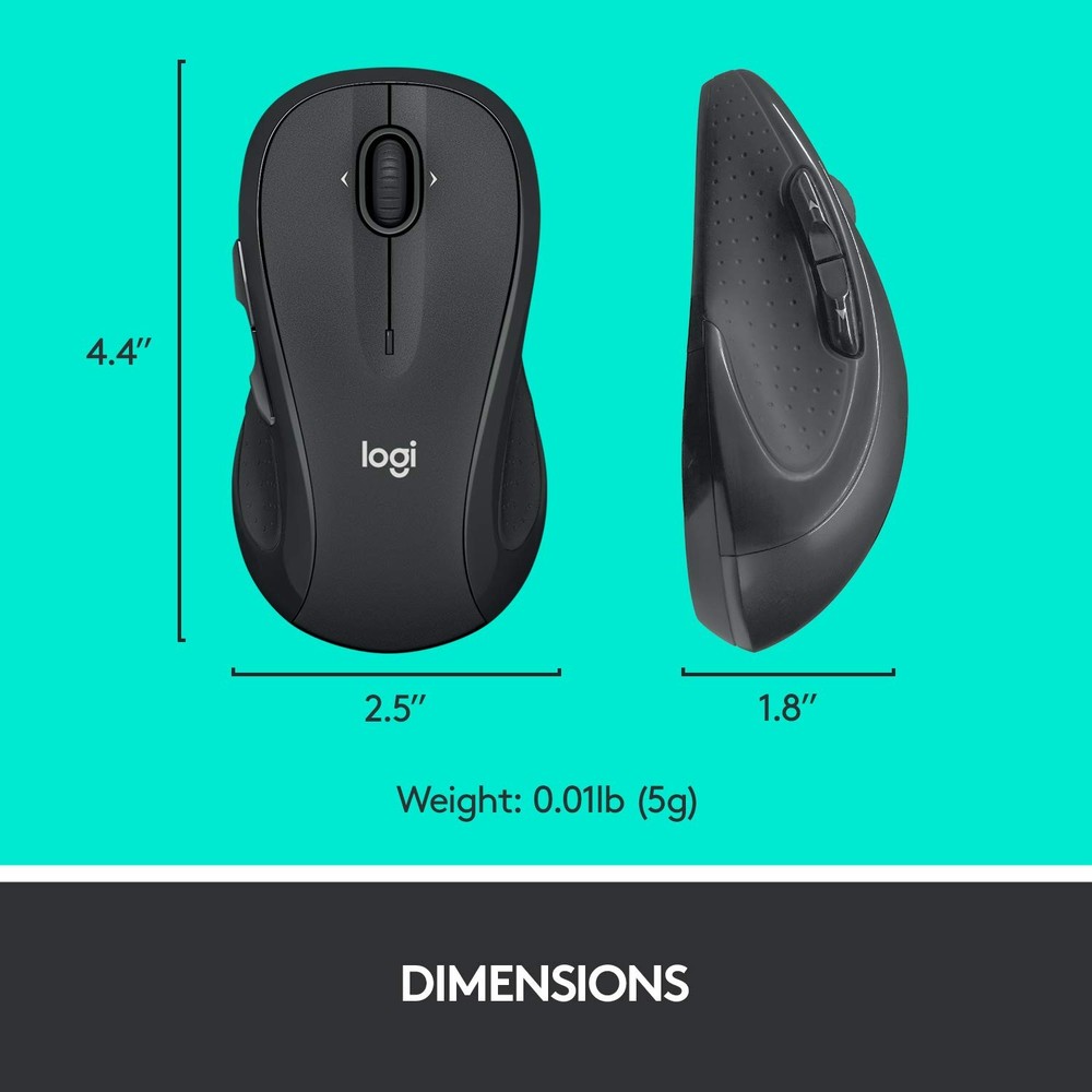 Logitech M510 Wireless Mouse, Mouse for Laptop and PC with USB Unifying Receiver