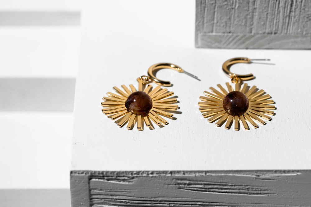 Gold Starburst Earring