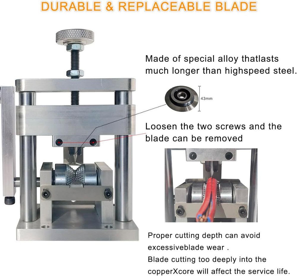 Manual Wire Stripping Machine Cable Stripper Hand Crank Drill Powered 2-20mm