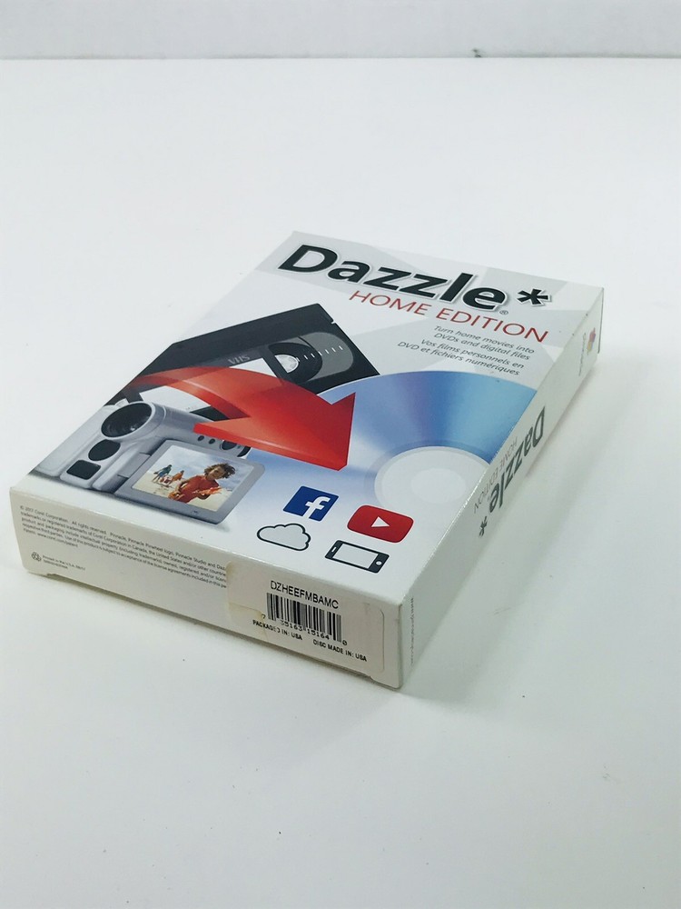 DAZZLE HOME EDITION NEW DVD DIGITAL MEDIA SOFTWARE MRSP $59.99