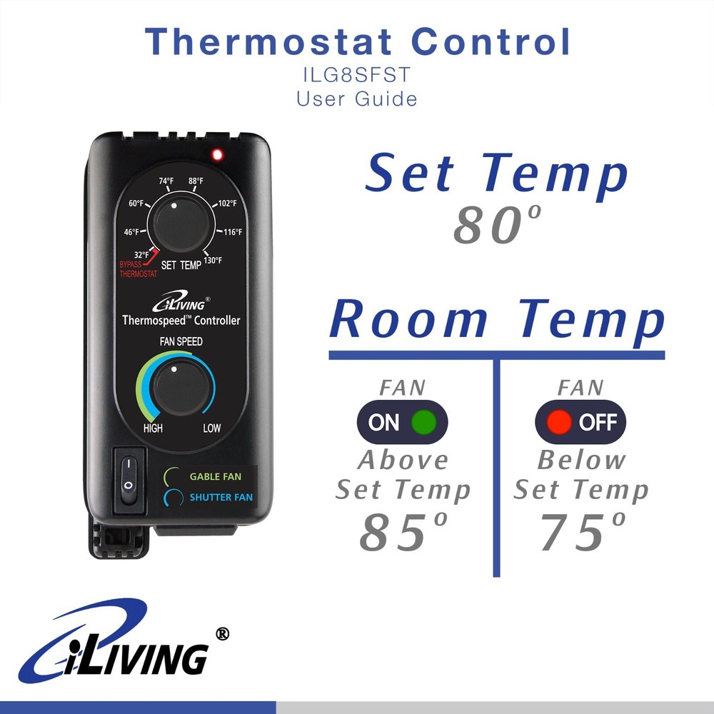 iLIVING Exhaust Fan Thermospeed™ Controller