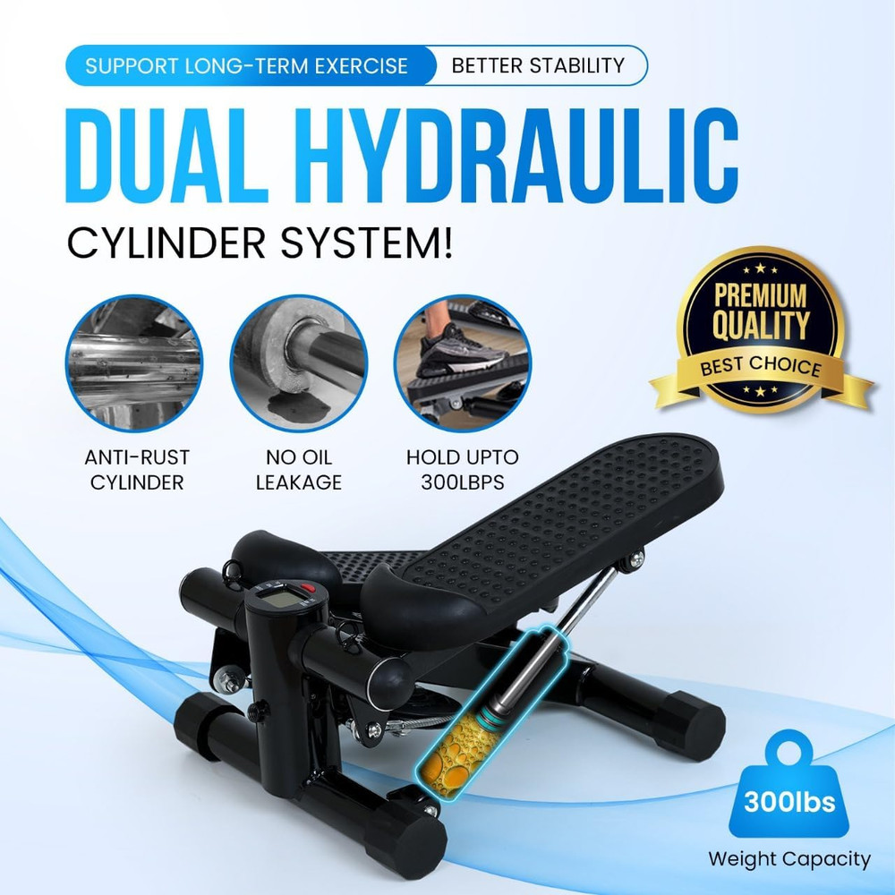 Compact Mini Stepper with Resistance Bands for Home Workout