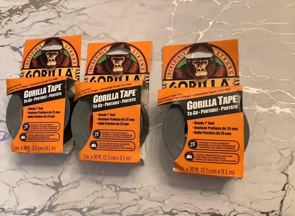 (3Pack) Gorilla Tape Adhesive Rolls 1 In. X 30 ft.