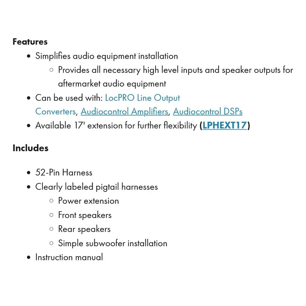 PAC Amplifier Integration Solution for 2013-2023 Dodge Jeep Ram LPHCH41+SHLOC/22