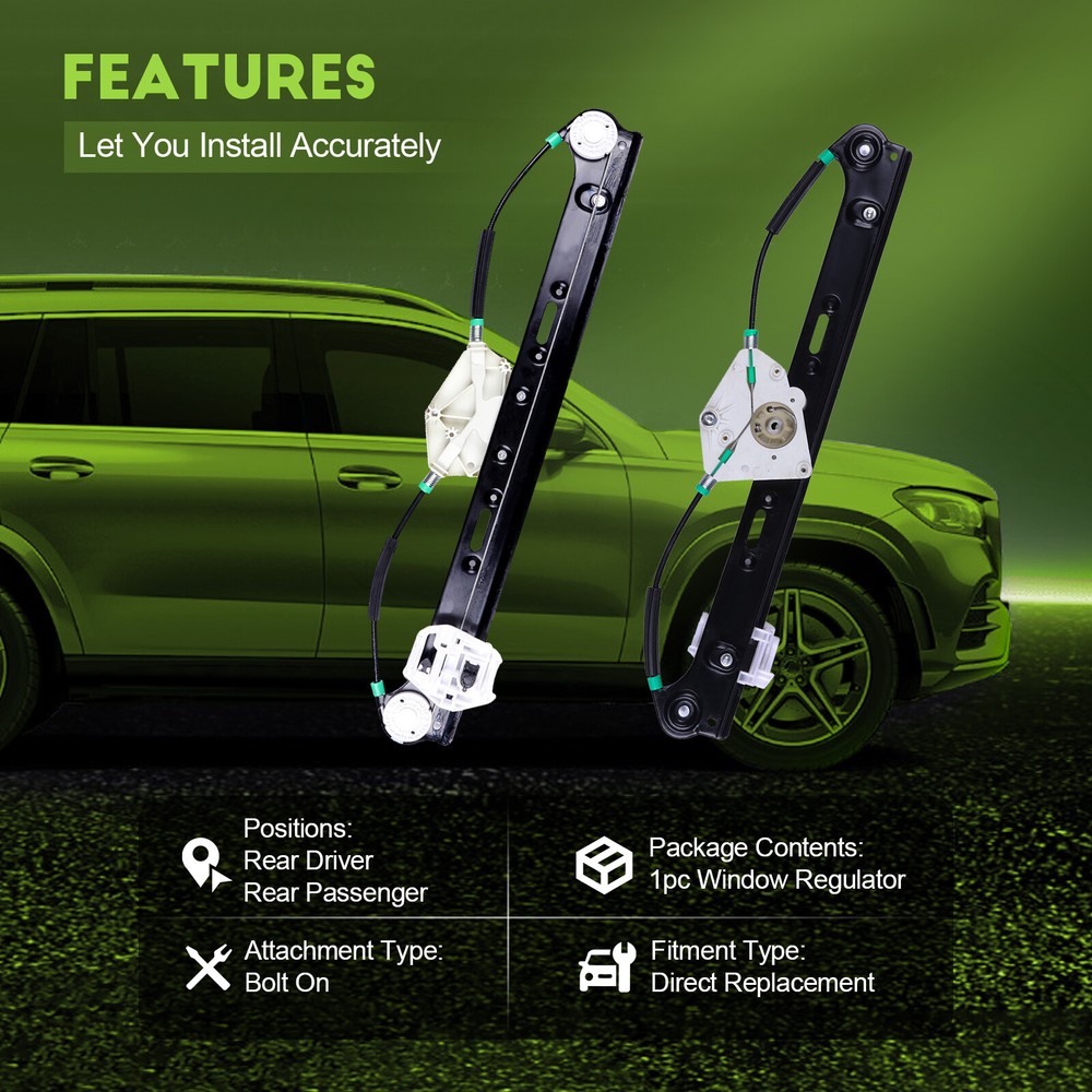 For 2004-2010 BMW X3 Window Regulator Rear Left Right Replacement without Motor