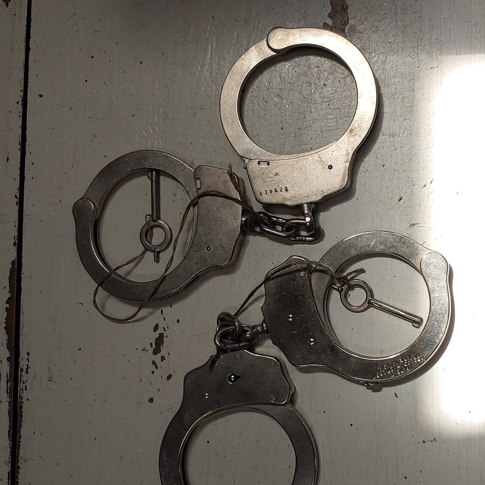 Two Smith & Wesson Handcuffs Cuff Vintage with key(s)