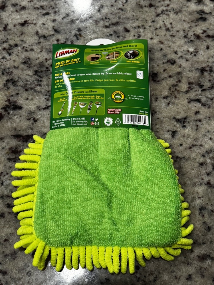 New 2-pack lot Libman Microfiber Dusting Cleaning Mitt 00176