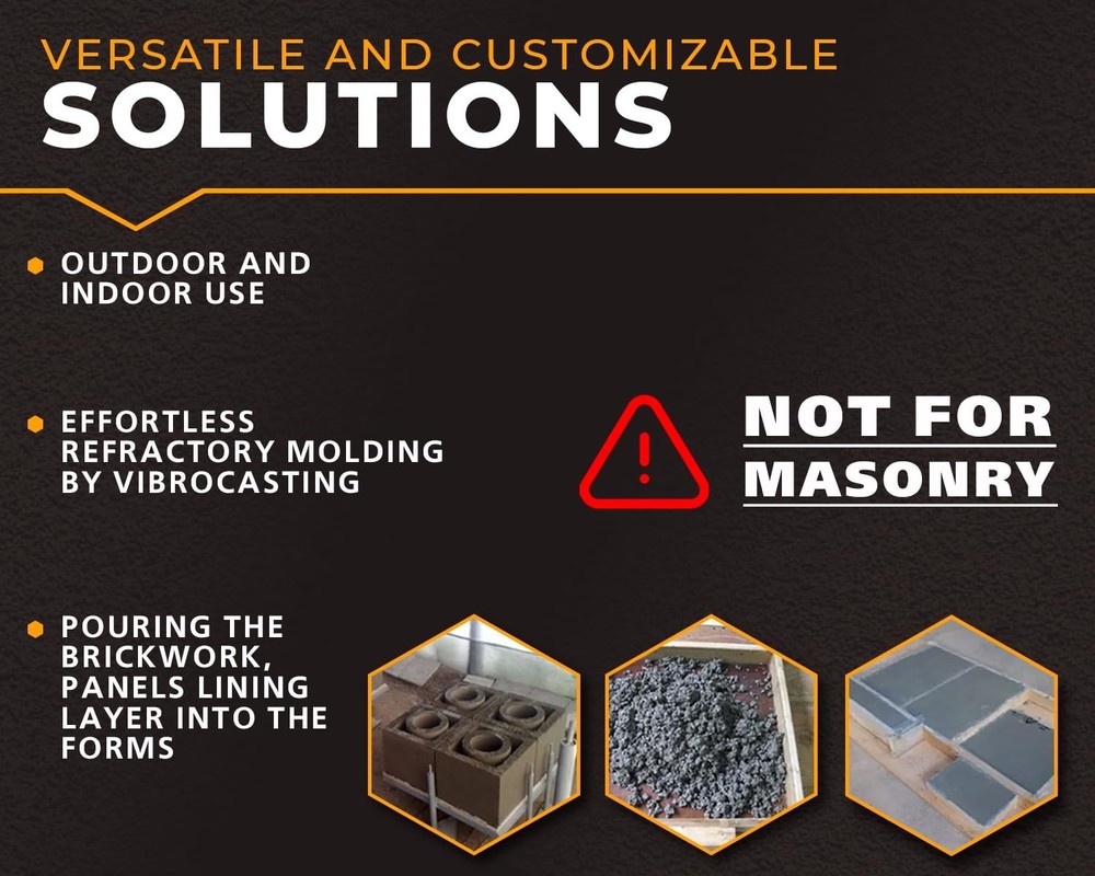 High Temperature Fireproof Refractory Cement Mix for Ovens Kilns Forge